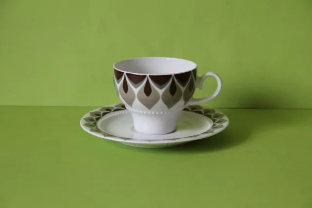 Eschenbach Venedig Perlrand Braun Kaffeetasse mit Untertasse Tasse Untere Gedeck