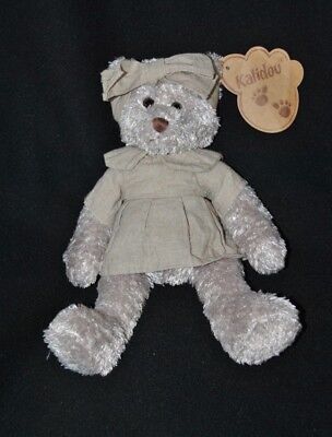 Enesco Peluche doudou ours ENESCO rose yeux durs 37 cm TTBE 