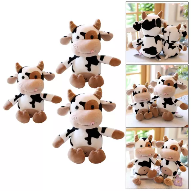 Cartoon Cow Plush Toy Pillow Stuffed Animal Doll for Bedroom Home Decoration
