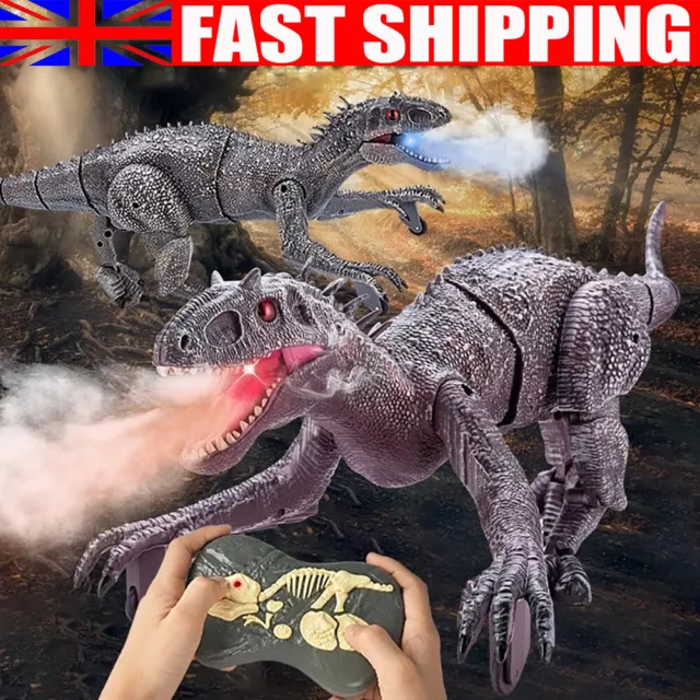 Remote Control Dinosaur Toys Walking Roaring Velociraptor RC Toys Gift For Kids