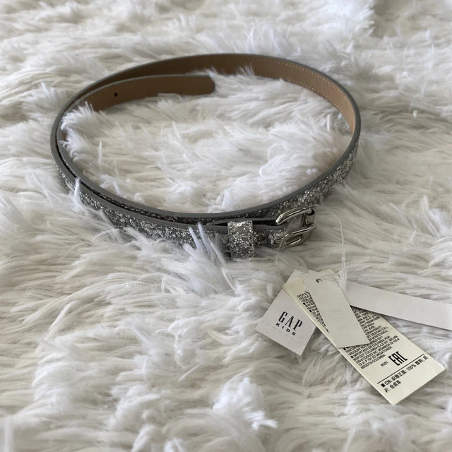 Gap Kids NWT Girls Sparkle Silver Belt size L