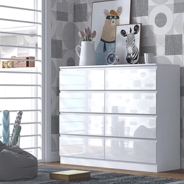 Tall white dresser no handles deals