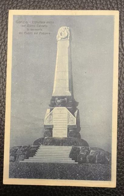 Ww1, Gorizia, Obelisco Sul Monte Calvario In Memoria Dei Caduti Sul Podgora