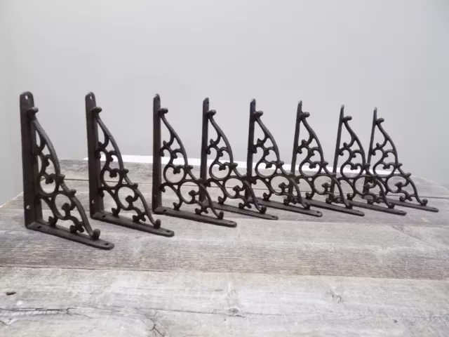 8 Antique Style Shelf Brace Wall Bracket Cast Iron Brackets Vine Garden Corbels