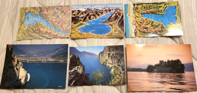 6 CARTOLINE  DEL LAGO DI GARDA  (non viaggiate)