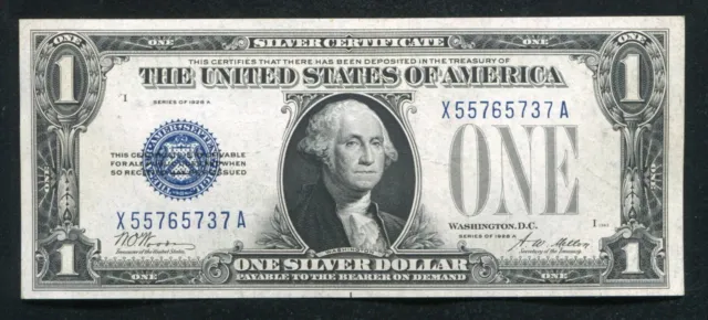 Fr. 1601 1928-A $1 "Funnyback" Silver Certificate “X-A Block” Uncirculated