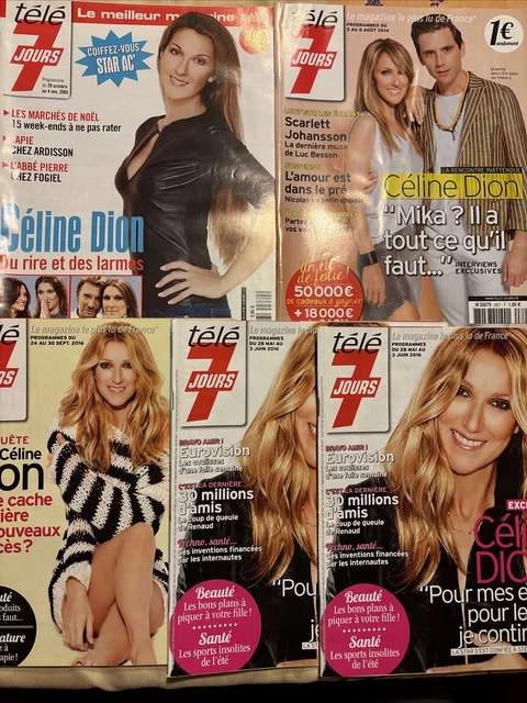 Lot Magazine CELINE DION LOT MAGAZINE TELE 7 Jours TOUTES EPOQUES COLLECTOR COMPLETS ...