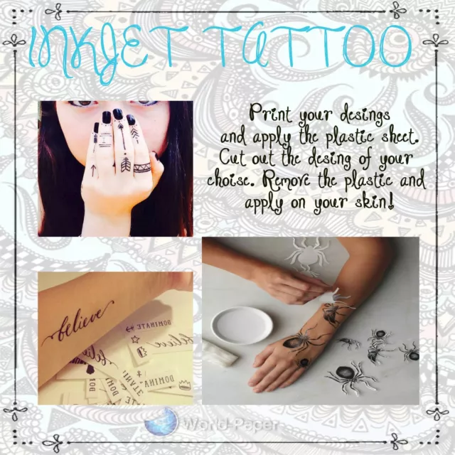 A4 Temporary Tattoo DIY Printing Paper Transfer Decal Papers for