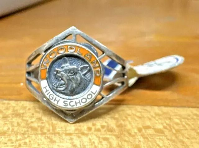 Vintage Woodland High School Ring ~ Sterling Silver - Size 5