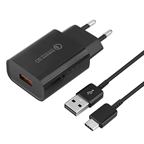 Chargeur USB 18W Chargeur Rapide Quick Charge 3.0 Alimentation USB avec câble...