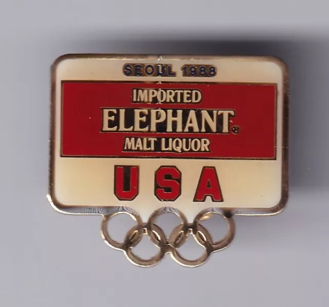 Rare Pins Pin's .. Alcool Biere Beer Bier Elephant Olympique Olympic 1992 ~Fb