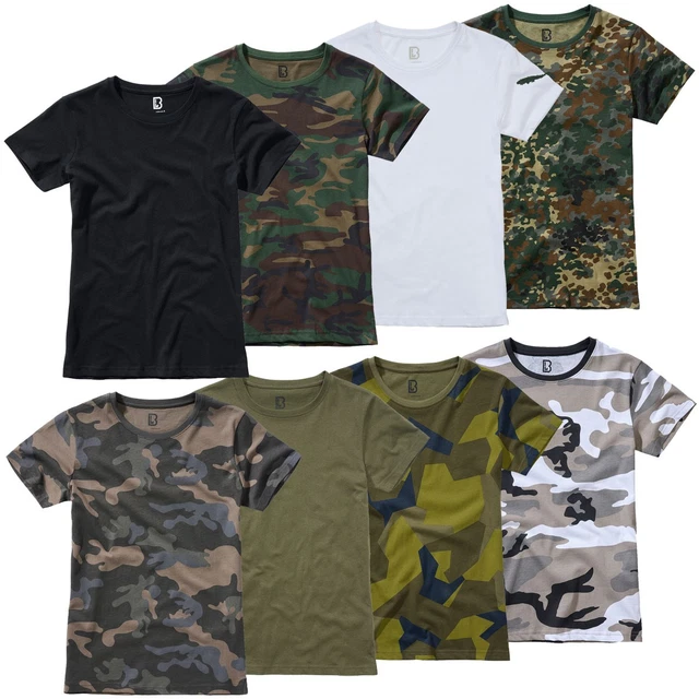 T-shirt Femme Camouflage Brandit - Style Armée Bundeswehr, Manches Courtes, Tailles S à 5XL