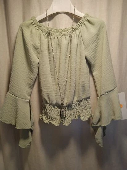 blusa bambina-ragazza verde tiffany