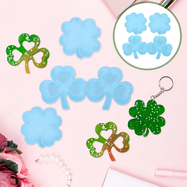3pcs silikonklee formschlüsselringform diy -epoxidform handgefertigtes