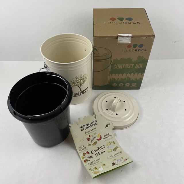 THIRD ROCK 1.0 Gallon Countertop Compost Bin Lid Inner Bucket Liner