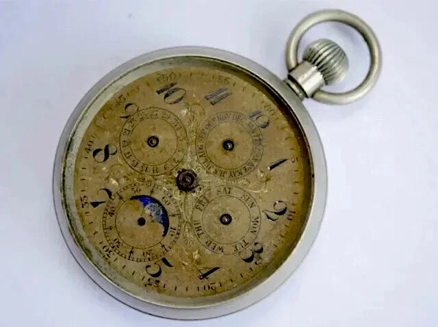 Eclipse - Antico Orologio Da Taschino Del XIX Sec " Cylindre -10 Rubis - Foto 4