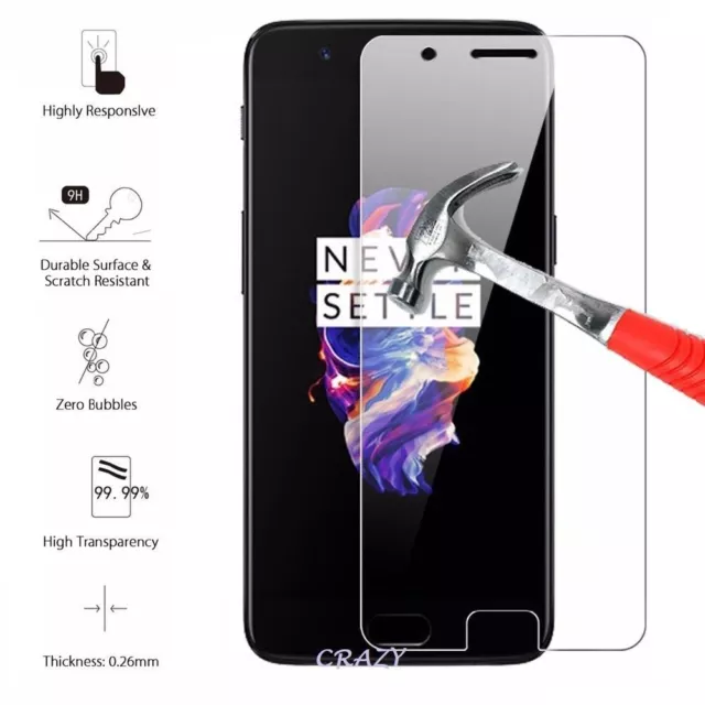 Tempered Glass Protective LCD Screen Protector Film Guard For One Plus OnePlus 5