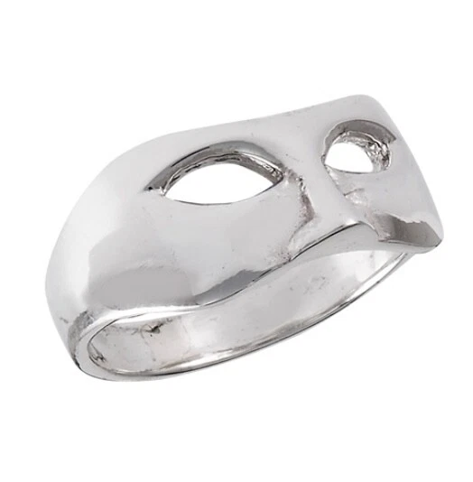 Sterling Silver Mask Ring, Heavy Ring, Phantom, Masquerade 2