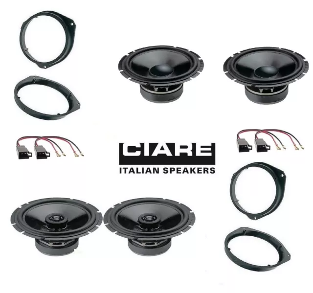 Ciare CW170 CZ170 Set 4 Lautsprecher Fiat 500X + Klemm Halter / Conn VA / Heck