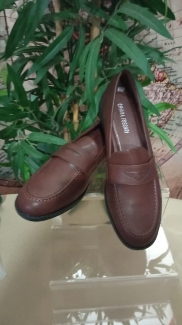 SCARPE BASSE DONNA ragazza mocassini college color marrone testa