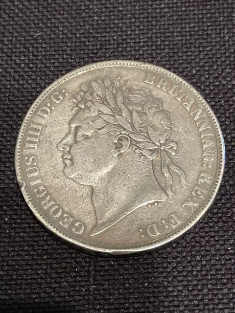 Stunning 1821 !! George Iv Secundo Silver Crown Coin Beautiful Condition !!