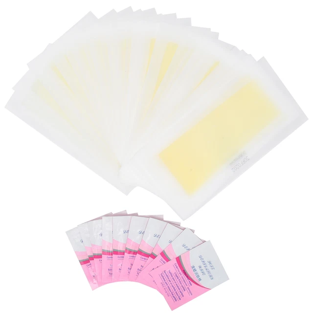60 piezas Unisex Pierna Axila Cera Depilatoria Papel Depilación Facial Tiras de Cera NUEVAS