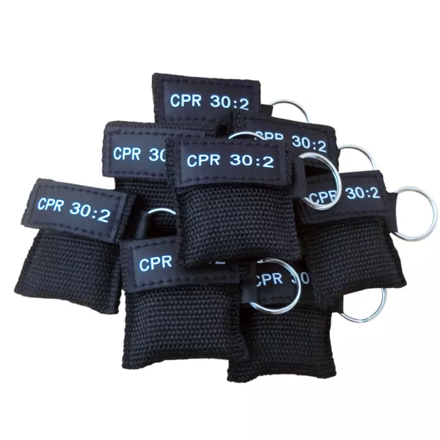 1 pc CPR Face Mask Keychain CPR Face Shield Frist Aid 30:2 CPR Training Black