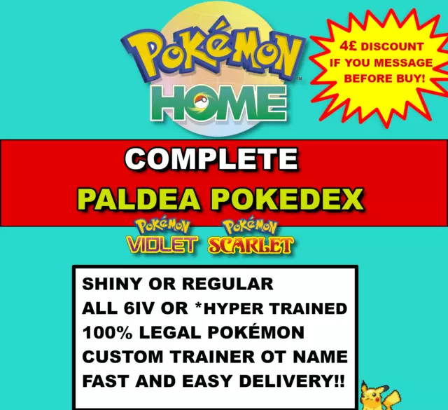 Pokémon Scarlet Violet Complete Shiny Living Dex Pokedex Full 6IV Paldea