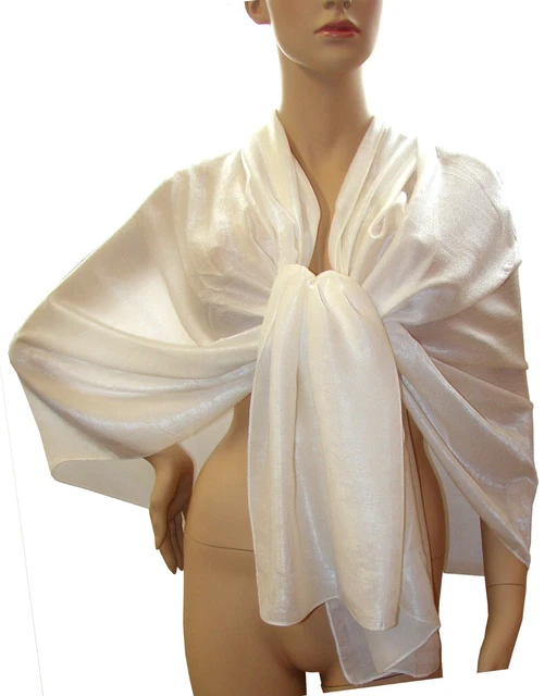 Chiffon Sposa Stola Panna Stola Da Sposa In Seta Bianca Stola In