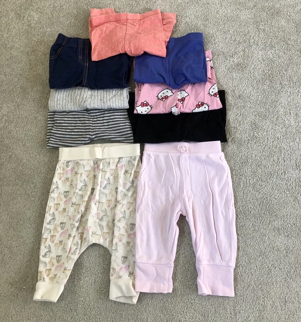 Pacchetto leggings/fondi bambina età 3-6 mesi