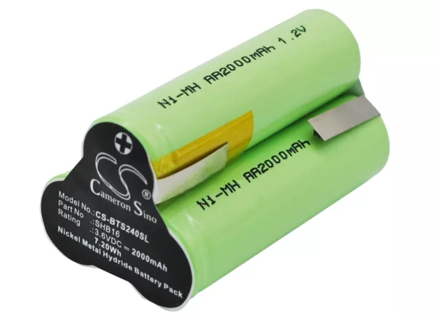 Ni-MH Battery for Babyliss T24B T24C T24D 3.6V 2000mAh