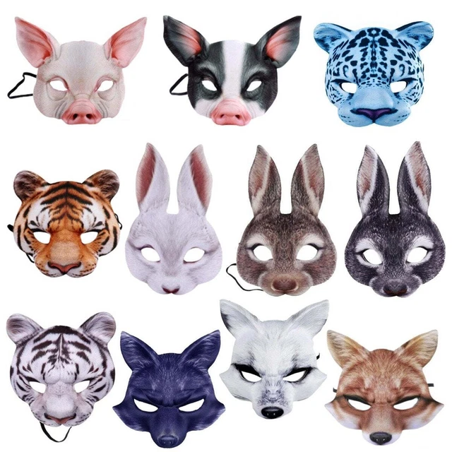 MASK KIDS ANIMAL Masks Pig Rabbit Tiger Childrens Masks Costume $12.85 ...