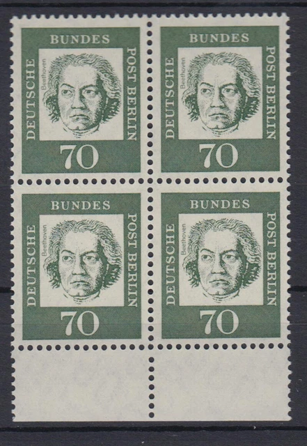 Berlin 210 4er Block mit Unterrand Bedeutende Deutsche 70 Pf postfrisch