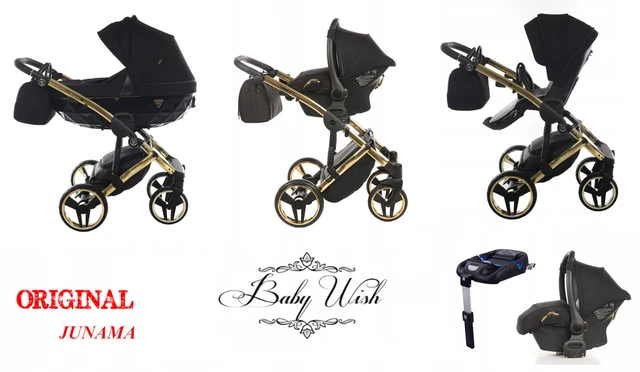 JUNAMA DIAMOND S LINE V2 PRAM 2in1 3in1 ISOFIX CARRYCOT+ PUSHCHAIR + CAR SEAT