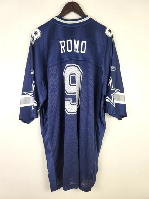 NFL Tony ROMO #9 Dallas Cowboys Blue Jersey Reebok Size 2XL 100% Polyester Jl2