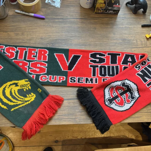 Vintage Rugby Scarf Heineken Cup 2005 Leicester Tigers Vs Stade Toulousain Half