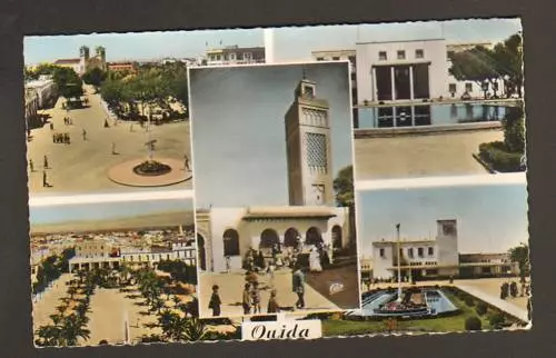 OUJDA (MAROC) PLACE de la GARE / LA POSTE / LA FONTAINE
