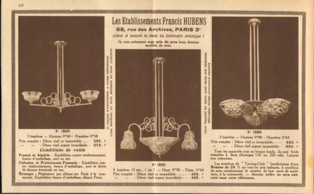 Paris Rue Des Archives Ets Francis Hubens Luminaires Art Deco Publicite 1931