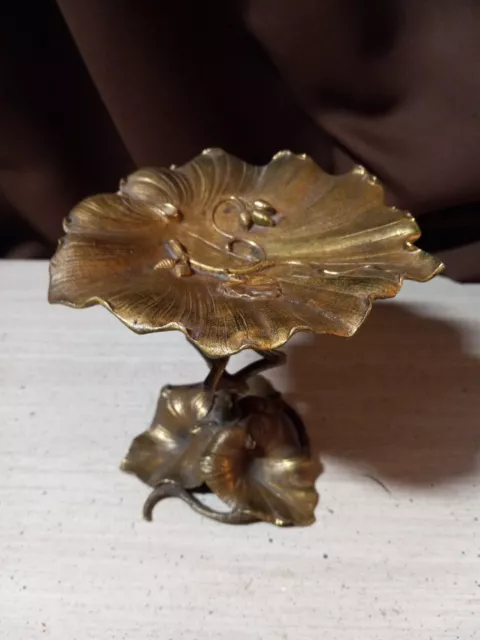 Vintage Stunning Brass Trinket Dish,Jewelry Holder, Art Nouveau, 5.5"×5"MUST SEE