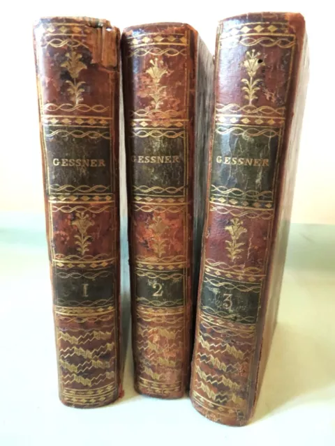 [ CAZIN ] OEUVRES COMPLETES DE GESSNER - ( 1780 ) - 3 vols /3 - ILL. 18 GRAVURES