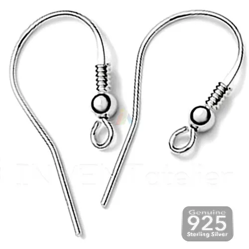 925 STERLING SILVER EARRING FISH Earwires Hook 22mm FOR JEWELLERY MAKING  428