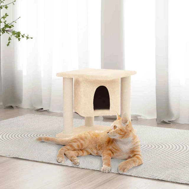 Arbre à chat avec griffoirs en sisal Crème 37 cm
