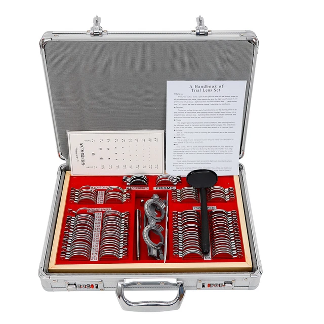 104 Pcs Metal Optometry Optical Trial Lens Set Optometrie Metallrand Linse Kit
