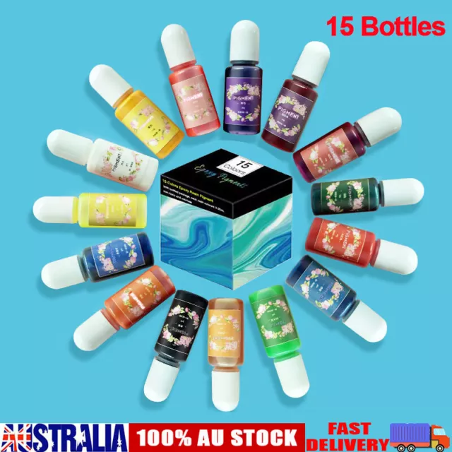 15 Bottles Epoxy UV Resin Coloring Dye Liquid Colorant Pigment Craft Art DIY Kit