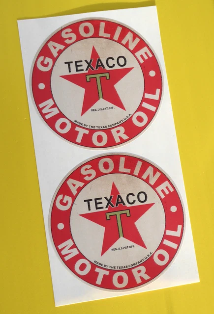 HOT ROD Retro worn 'TEXACO MOTOR OIL' vintage GAS AND OIL Sticker Decal Chevy