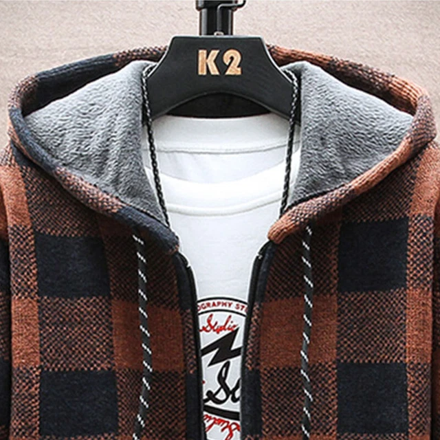 Men Thick Warm Fleece Lined Hooded Hoodie Winter Zip Up Coat Jacket Sweatshirt 5