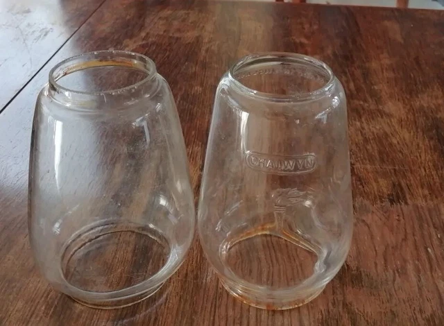 Vintage 2 Replacement Clear Glass Globes for Hurricane Lamps 1 Chalwyn 1 Other