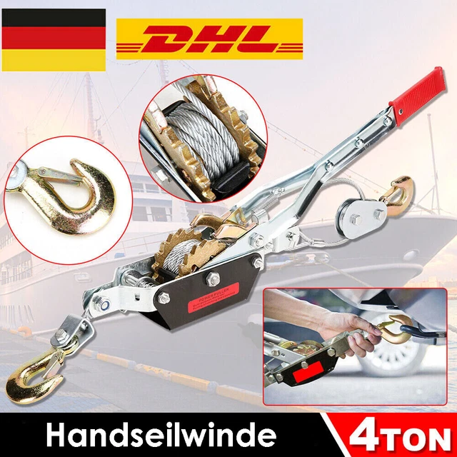 Produktbild von HANDSEILZUG 2000KG 4000KG Ratschenzug Flaschenzug Handwinde Hebezug Seilzug 374953088577