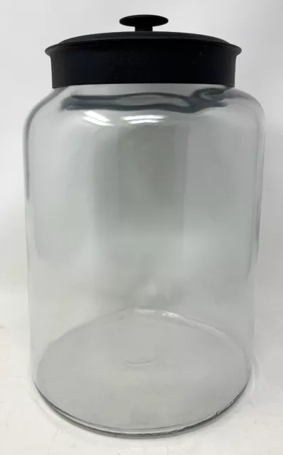 Anchor Hocking Montana Glass Jar w/ Fresh Sealed Lid, Black Metal, 2.5 Gal. 4 PK