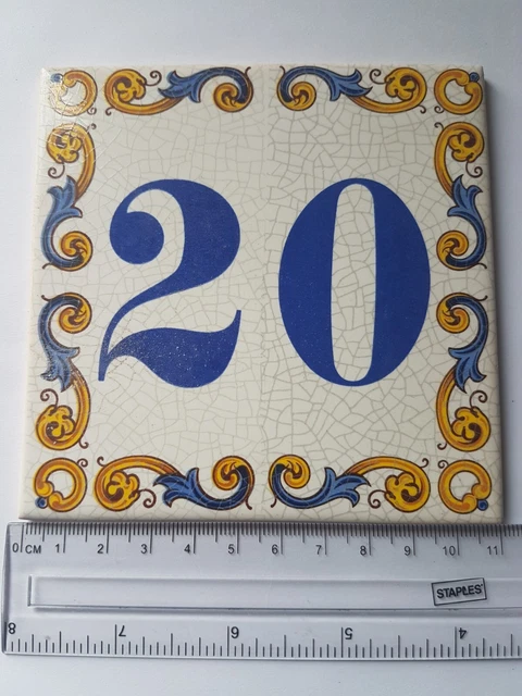 Vintage Ceramic Tiles House Number 20